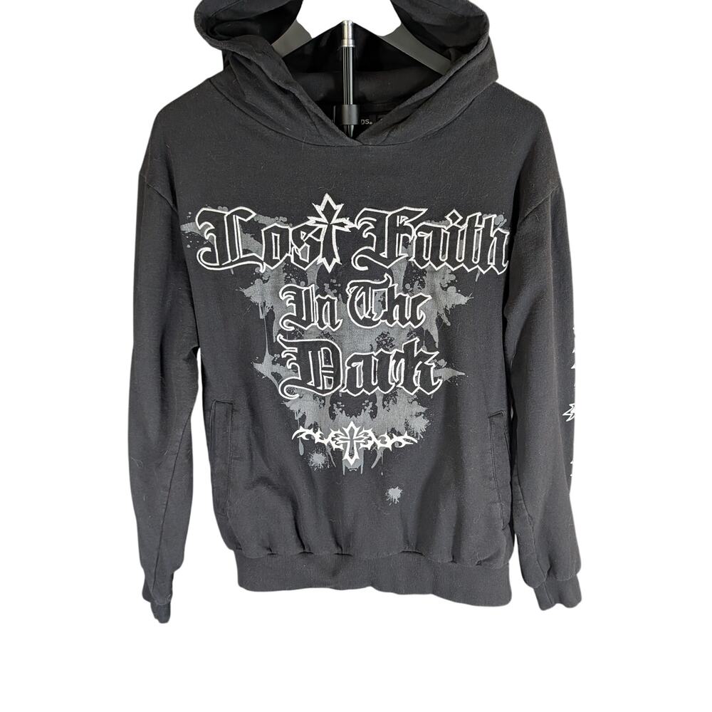 Rebel Minds Lost Faith in the Dark Hoodie Goth Emo Graphic Small